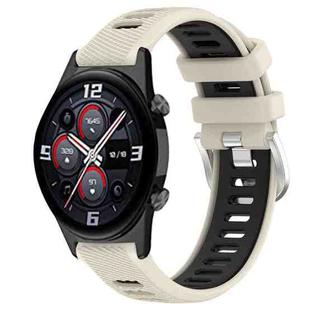 For Honor Watch GS 3i 22mm Sports Two-Color Steel Buckle Silicone Watch Band(Starlight+Black)