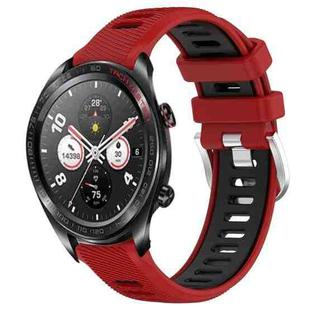 For Honor Watch Dream 22mm Sports Two-Color Steel Buckle Silicone Watch Band(Red+Black)