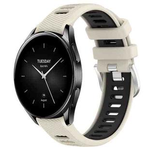 For Xiaomi Watch S2 42mm 22mm Sports Two-Color Steel Buckle Silicone Watch Band(Starlight+Black)
