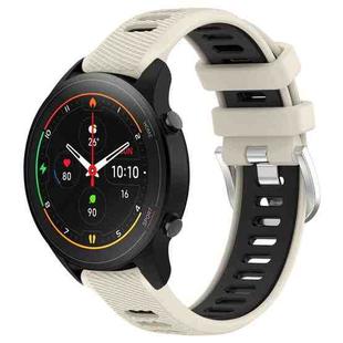 For Xiaomi MI Watch S1 Pro 22mm Sports Two-Color Steel Buckle Silicone Watch Band(Starlight+Black)