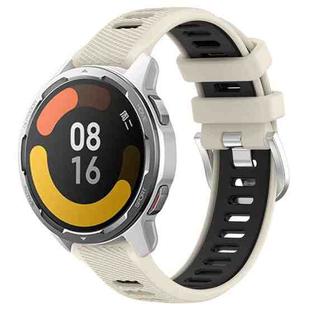 For Xiaomi Watch S1 Active 22mm Sports Two-Color Steel Buckle Silicone Watch Band(Starlight+Black)