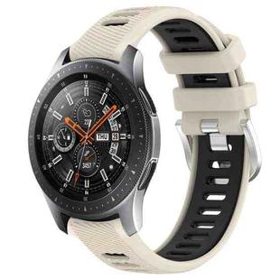 For Samsung Galaxy Watch 46mm 22mm Sports Two-Color Steel Buckle Silicone Watch Band(Starlight+Black)