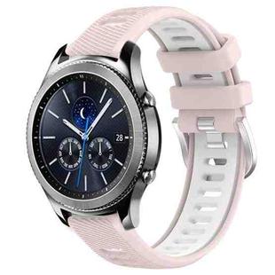 For Samsung Gear S3 Classic 22mm Sports Two-Color Steel Buckle Silicone Watch Band(Pink+White)