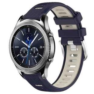 For Samsung Gear S3 Classic 22mm Sports Two-Color Steel Buckle Silicone Watch Band(Midnight Blue+Starlight)