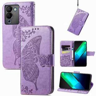 For Infinix Note 12 G96 Butterfly Love Flower Embossed Leather Phone Case(Lavender)