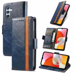 For Samsung Galaxy A14 4G CaseNeo Splicing Dual Magnetic Buckle Leather Phone Case(Blue)