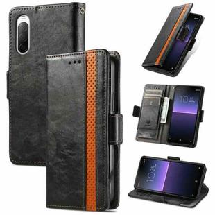 For Sony Xperia 10 II CaseNeo Splicing Dual Magnetic Buckle Leather Phone Case(Black)