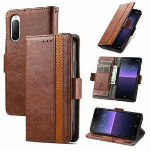 For Sony Xperia 10 II CaseNeo Splicing Dual Magnetic Buckle Leather Phone Case(Brown)