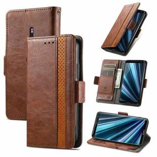 For Sony Xperia XZ3 CaseNeo Splicing Dual Magnetic Buckle Leather Phone Case(Brown)