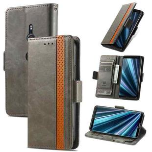 For Sony Xperia XZ3 CaseNeo Splicing Dual Magnetic Buckle Leather Phone Case(Gray)