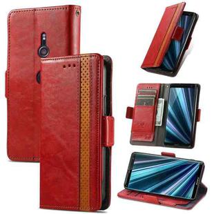 For Sony Xperia XZ3 CaseNeo Splicing Dual Magnetic Buckle Leather Phone Case(Red)