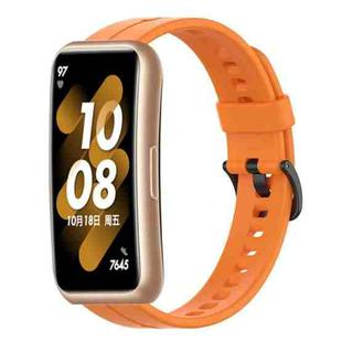 For Huawei Band 7 Solid Color Silicone Watch Band(Orange)