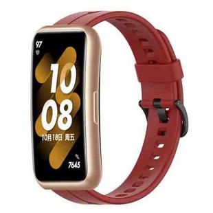 For Huawei Band 7 Solid Color Silicone Watch Band(Red)