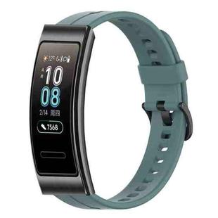 For Huawei Band 3 Solid Color Silicone Watch Band(Rock Cyan)