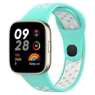 For Redmi Watch 3 Sports Two-Color Silicone Watch Band(Teal+White)