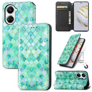 For Huawei Nova 10 SE CaseNeo Colorful Magnetic Leather Phone Case(Emerald)