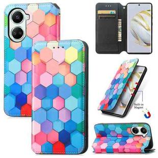 For Huawei Nova 10 SE CaseNeo Colorful Magnetic Leather Phone Case(Colorful Cube)