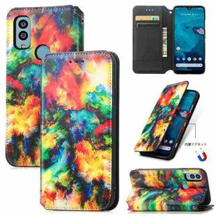 For Kyocera Android One S10 CaseNeo Colorful Magnetic Leather Phone Case(Colorful Cloud)