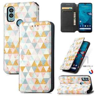 For Kyocera Android One S10 CaseNeo Colorful Magnetic Leather Phone Case(Rhombus)