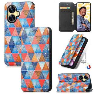 For Realme C55 CaseNeo Colorful Magnetic Leather Phone Case(Rhombus Mandala)