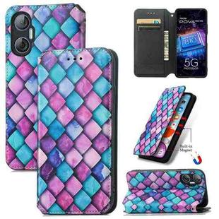 For Tecno Pova Neo 5G CaseNeo Colorful Magnetic Leather Phone Case(Purple Scales)