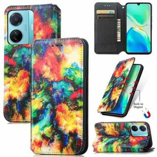 For vivo S15e CaseNeo Colorful Magnetic Leather Phone Case(Colorful Cloud)