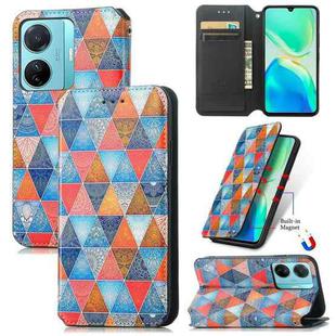 For vivo S15e CaseNeo Colorful Magnetic Leather Phone Case(Rhombus Mandala)