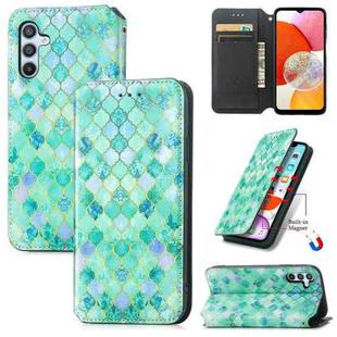 For Samsung Galaxy A14 4G CaseNeo Colorful Magnetic Leather Phone Case(Emerald)