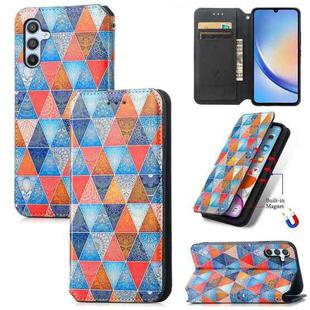 For Samsung Galaxy A34 5G CaseNeo Colorful Magnetic Leather Phone Case(Rhombus Mandala)