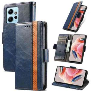 For Xiaomi Redmi Note 12 4G Global CaseNeo Splicing Dual Magnetic Buckle Leather Phone Case(Blue)