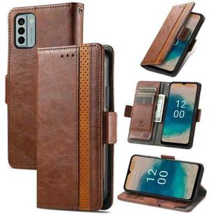 For Nokia G22 CaseNeo Splicing Dual Magnetic Buckle Leather Phone Case(Brown)