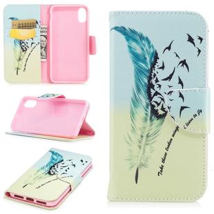 Colored Drawing Pattern Horizontal Flip Leather Case for Xiaomi  Redmi6Pro,with Holder & Card Slots & Wallet(Feather Bird)