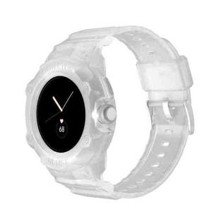 For Google Pixel Watch JUNSUNMAY Integrated TPU Adjustable Elastic Watch Band(Translucent)