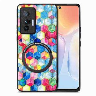 For vivo X70 Colored Drawing Leather Skin Magnetic Back Cover Phone Case(Magic Space)