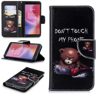 Colored Drawing Pattern Horizontal Flip Leather Case for Xiaomi Redmi 6 & 6A, with Holder & Card Slots & Wallet(Bear)