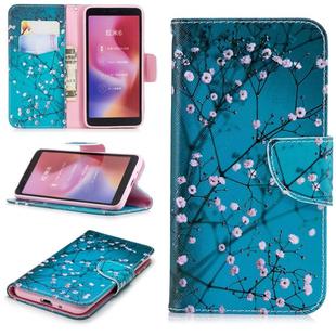 Colored Drawing Pattern Horizontal Flip Leather Case for Xiaomi Redmi 6 & 6A, with Holder & Card Slots & Wallet(Plum Blossom)