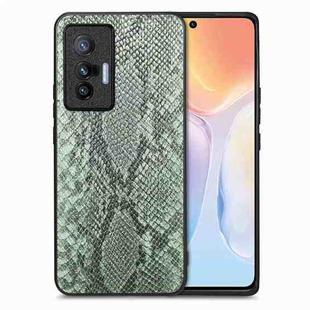 For vivo X70 Snakeskin Leather Back Cover Phone Case(Green)