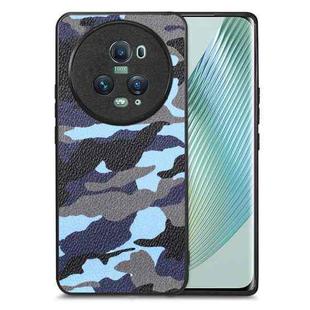 For Honor Magic5 Pro Camouflage Leather Back Cover Phone Case(Blue)