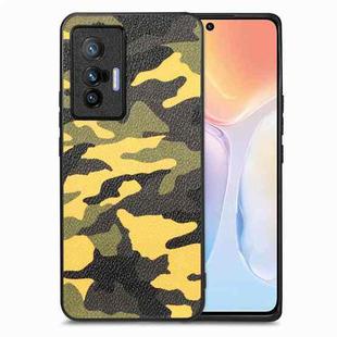 For vivo X70 Camouflage Leather Back Cover Phone Case(Yellow)