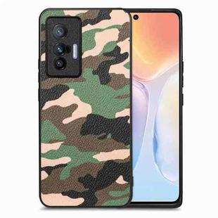 For vivo X70 Camouflage Leather Back Cover Phone Case(Green)