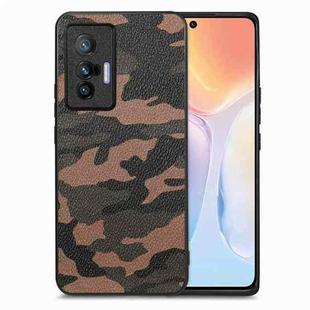 For vivo X70 Camouflage Leather Back Cover Phone Case(Brown)
