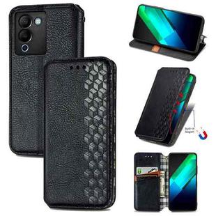 For Infinix Note 12 G96 Cubic Grid Pressed Magnetic Leather Phone Case(Black)