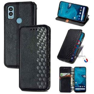 For Kyocera Android One S10 Cubic Grid Pressed Magnetic Leather Phone Case(Black)