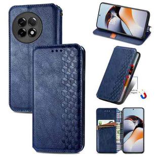 For OnePlus Ace 2 Cubic Grid Pressed Magnetic Leather Phone Case(Blue)