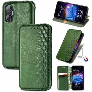 For Tecno Pova Neo 5G Cubic Grid Pressed Magnetic Leather Phone Case(Green)