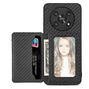 For Honor Magic4 Lite Carbon Fiber Magnetic Card Bag Phone Case(Black)