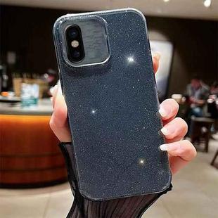 For iPhone X / XS Jelly Glitter Solid Color TPU Phone Case(Black)