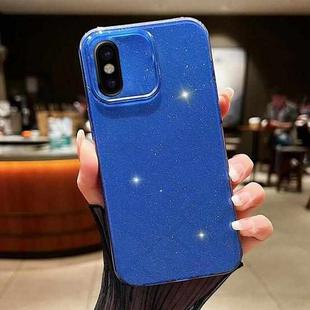 For iPhone X / XS Jelly Glitter Solid Color TPU Phone Case(Dark Blue)