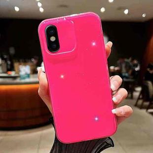 For iPhone X / XS Jelly Glitter Solid Color TPU Phone Case(Rose Red)