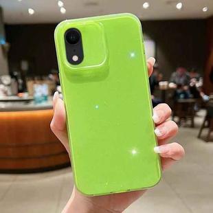 For  iPhone XR Jelly Glitter Solid Color TPU Phone Case(Fluorescent Green)